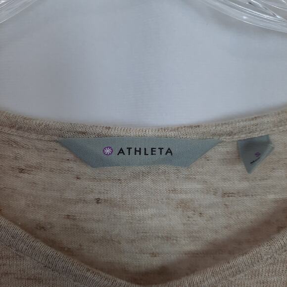 Athleta Newport Henley Tunic Heathered Beige Texture Relaxed Fit - Picture 6 of 12